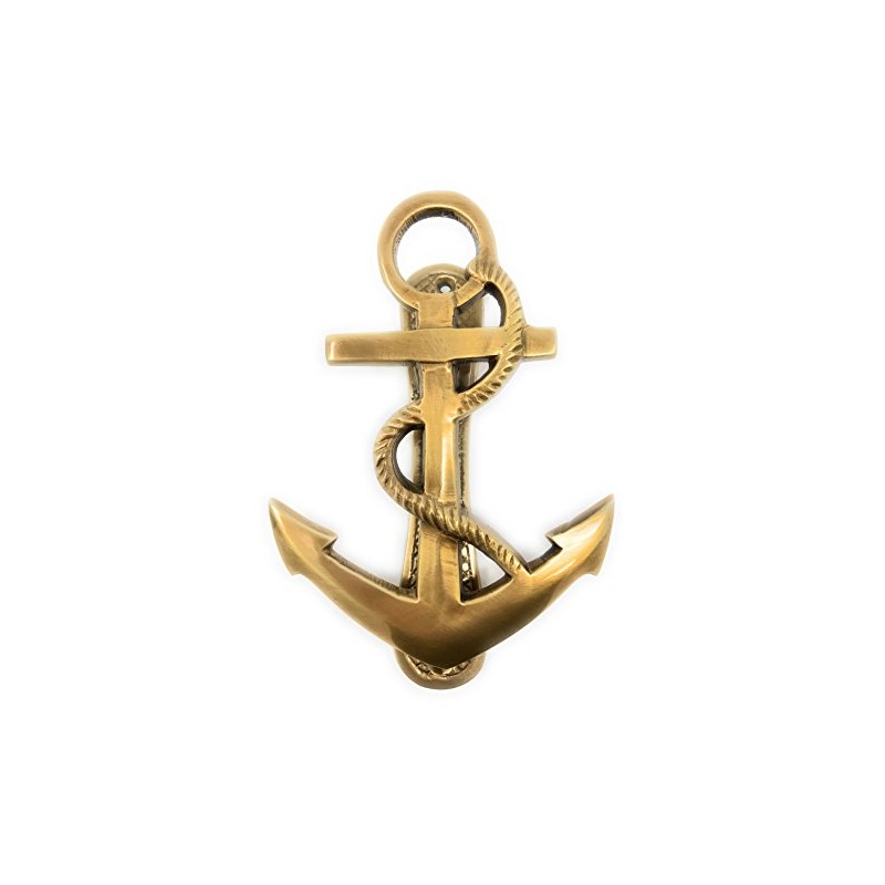Madison Bay Company Nautical Ship's Anchor Antiqued Brass Door Knocker,