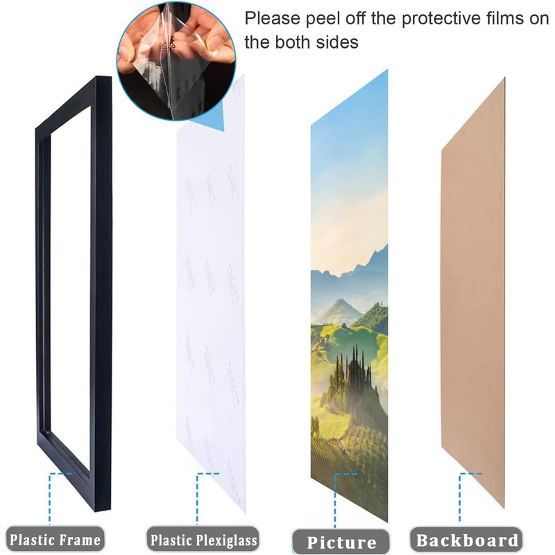 A4 Picture Frames Wooden Photo Frame with Stand Tabletop or