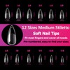 Ditran Medium Stiletto Gel Nail Tips Full Cover 504Pcs Pre-Shaped