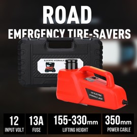 EFFIROSO Electric Car Jack 11000lbs Lightweight Hydraulic Car Lift with 6.1-17.7 Inches for SUV Sedan Truck Repair Tools for Tire Change Replacement