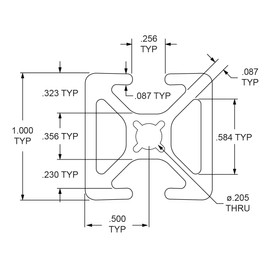 8020, 1004, 10 Series 1 Inch x 1 Inch Bi-Slotted Opposite Open Channel T-Slotted Aluminum Extrusion DIY Extruded Linear Bar Rail 80/20 (Smooth, Clear Anodize, 72" Long)