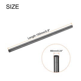 sourcing map 2 Pack Carbon Fiber Rod, 6mm x 150mm for RC Plane DIY Tool Wing Tube Quadcopter Arm