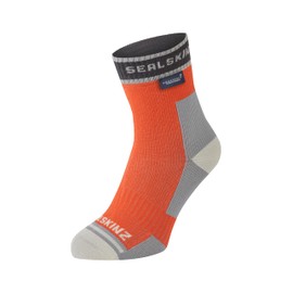 SEALSKINZ Holverstone Waterproof Ankle Length Lightweight Running Sock, Orange, S