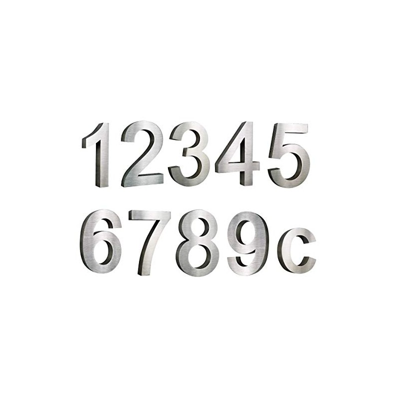 3D Stainless Steel House Number, Weatherproof and Easy to Clean,