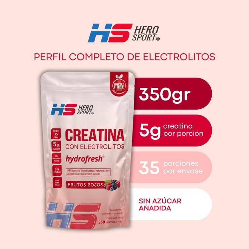 Hero Sport Creatine Monohydrate Powder with Electrolytes – Mixed Berry