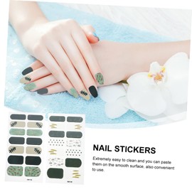 Baluue 4 Sheets Women Nail Stickers Daily Nail Decals for Party/Wedding Decorations Water Resistant Patches Gorgeous Designs