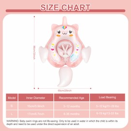 Unicorn Inflatable Baby Float with Canopy 3-6-12 Months Baby Girl Infant Toddler Baby Pool Float Baby Swimming Float Ring, Baby Inflatable Seat Swimming with Shade Canopy for 6-12-18-36 Months Pink
