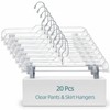 20 Pcs Clear Plastic Pant Hangers with Clips - 14"