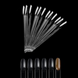 12 Stk Nagel Display Tips Übungsnagelspitzen,Transparent Farbe Karte Platten Nagellack Display Ring Sticks, Nagel Salon Übungen Display Nail Tips