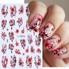 Flower Nail Art Stickers Valentines 3D Peach Floral Nail Decals