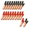 uxcell 20 Pcs Black Red Copper Plated Metal Battery Clips