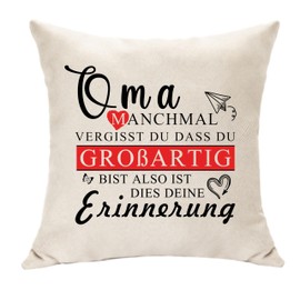 Hasodeo Grandma Gifts Grandmother Cushion Cover Decoration Gifts for Grandma from Grandchildren Idea Gifts for Mother's Day Christmas Grandparents' Day Gifts Waist Cushion Decoration (Grandma)
