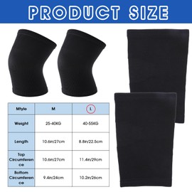 COMNICO Kids Knee Sleeve 1 Pair Nylon Flexible Elastic Breathable Durable Leg Compression Brace Card Sports Children Youth Knee Support Protective Gear Boys Girls Black Medium