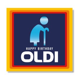 Punkcards - Funny Birthday Cards for Women - “Happy Birthday Oldi” - Witty Card Humour - Old Age Birthday Card for Women - for Grandma Nan Mum Sister Auntie - Blank Inside