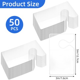 50 Pcs Clear Parking Permit Holder, 3 x 5 inch Parking Pass Holder Vertical Lot Pass Rear View Mirror Hanger for Small Stickers Permits and Passes