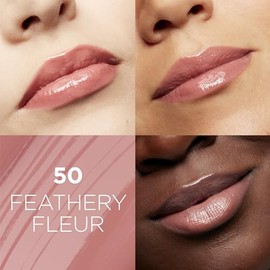 L'Oreal Paris Glow Paradise Bálsamo labial hidratante en brillo con extracto de granada y ácido hialurónico, fórmula ultrasuave y no pegajosa, Feather