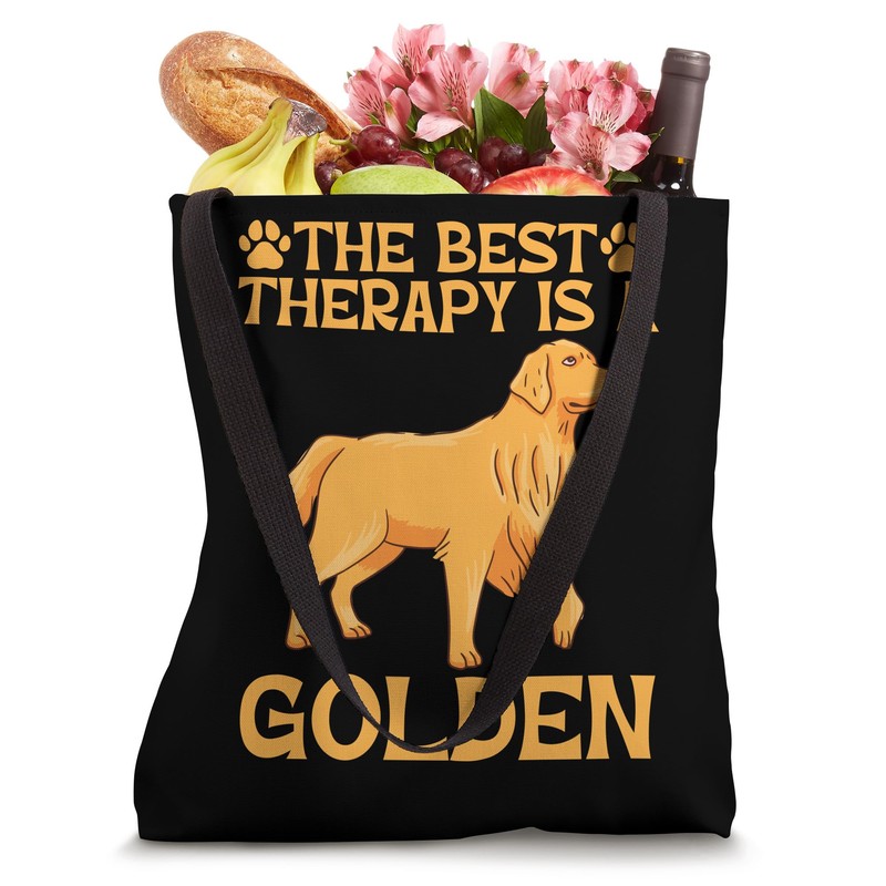 The Best Therapy Is A Golden Retriever Dog Tote Bag