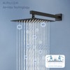 Airuida Matte Black Shower Faucet Set, Single Function Wall Mount