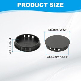 PATIKIL Plastic Hole Plugs, 34 Pcs 2 1/7"(55mm) Plastic Plugs Screw Hole Plug Snap Desk Grommet Buckle Knockout Locking Plugs Furniture Insert End Cap for Holes Kitchen Cabinet, Black