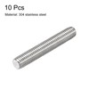 sourcing map 15Pcs M8 x 50mm Fully Threaded Rod 304