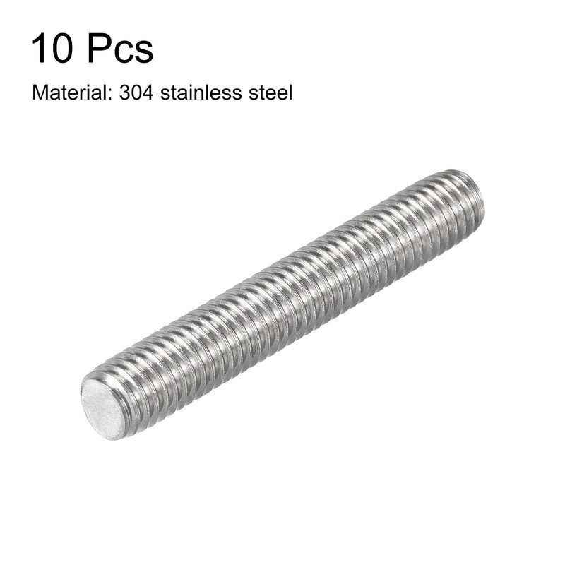 sourcing map 15Pcs M8 x 50mm Fully Threaded Rod 304