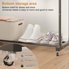 Calmootey Double Rods Clothes Garment Rack, Rolling Clothing Rack for