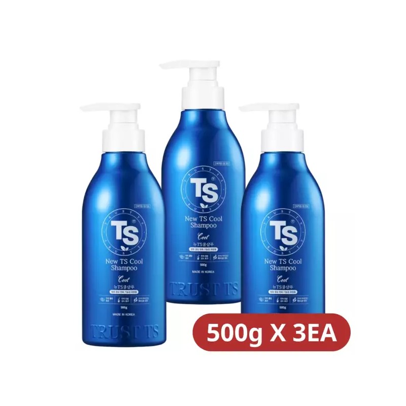 뉴TS 쿨샴푸 500g X 3EA + 소분 파우치 New TS