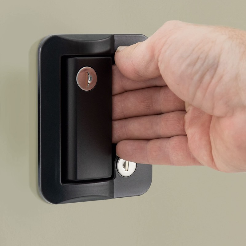 RecPro Black RV Camper Trailer Motorhome Paddle Entry Door Lock