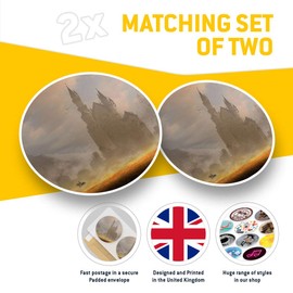 Awesome Vinyl Stickers (Set of 2) 20cm - Medieval Castle Knight Fantasy Fun Decals for Laptops,Tablets,Luggage,Scrap Booking,Fridges #14025