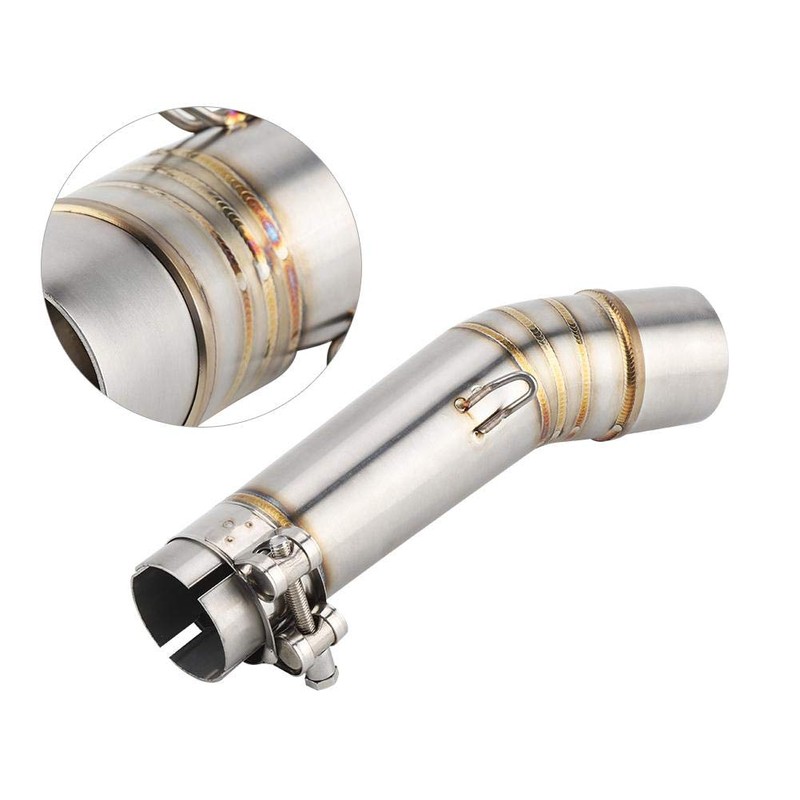 Motorcycle Exhaust Intermediate Pipe, Stainless Steel Intermediate Exhaust Connector, Suitable