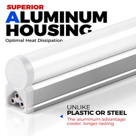 Barrina T5 3FT LED Shop Light, 1900lm, 5000K Daylight White, 16W Utility Light Fixture, Commercial Bay Light for Workshop Garage, Corded Electric with ON/Off Switch, 6 Packs