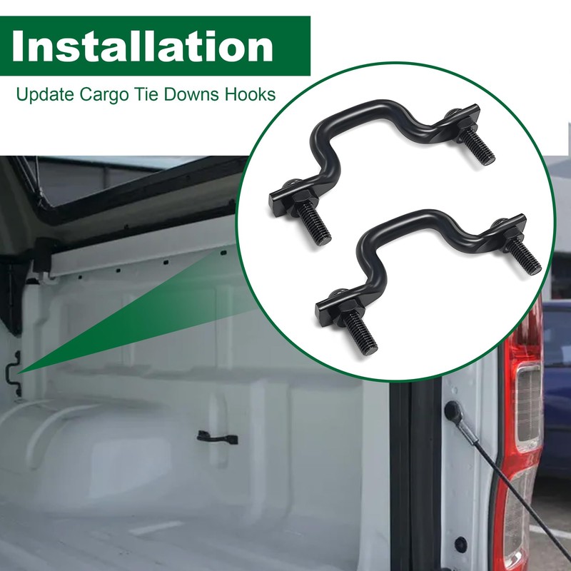 Jetuplusllc Pair Rear Bed Tie Down Hooks with Bolts Compatible