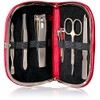 Buxton Framed Manicure Set, Dark Red