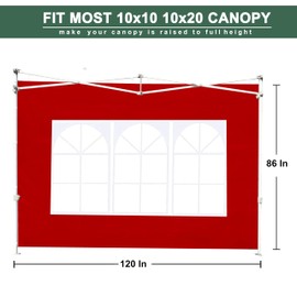 JANCANOPY Sidewall for 10x10 Straight Legs Canopy,3 Pack Sunwalls Only, (Red)