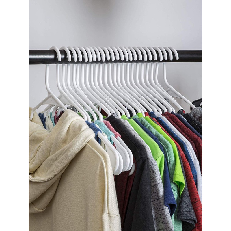 1InTheHome Standard Plastic Hangers, Everyday Tubular Clothes Hangers, Hanger (30