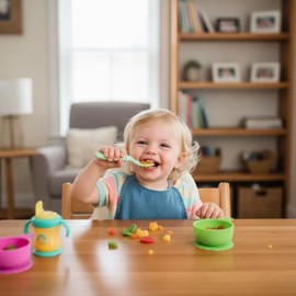 PandaEar 7 Pack Baby Spoons, Soft Silicone Self-Feeding Utensils for Babies & Toddlers, BPA-Free Silicone First Stage Training Spoon with Easy-Grip Handle