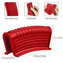 Silicone Assist Handle Holder, Hot Skillet Handle Covers Pot Grip Handle Sleeve Cast Iron Skillets Non-Slip Heat Resistant Pan Grip Cover for Cast Iron Woks Frying Pans Griddles Skillets (Red)