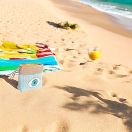 Karma MTBAG907-004 Cosmetic Bag Women's Makeup Bag Blue Sequins Eye 28 x 13 x 8 cm Makeup Bag Polyester Zip Toiletry Bag for Travel, Everyday Life, Bathroom Beauty Organiser