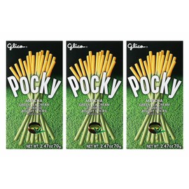 Glico [ 3 Packs ] Glico Pocky Matcha Green Tea 70g x 3 Biscuit Stick