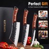 KITNATS Hand Forged 3PCS BBQ Butcher Knife Set, Full Tang