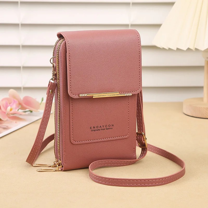 Touchscreen Phone Crossbody Bag for Women – Sequined PU Wallet