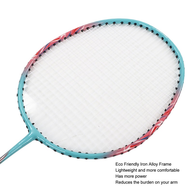 Badminton Racket Lightweight Portable Iron Alloy Frame Double Badminton Racquets