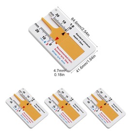 4 Pieces Tyre Tread Depth Gauge Portable Plastic Depth Gauge 0-20mm Accurate Thickness Tyre Tread Tester for Car Truck Motorcycle Van SUV Vehicle Wheel