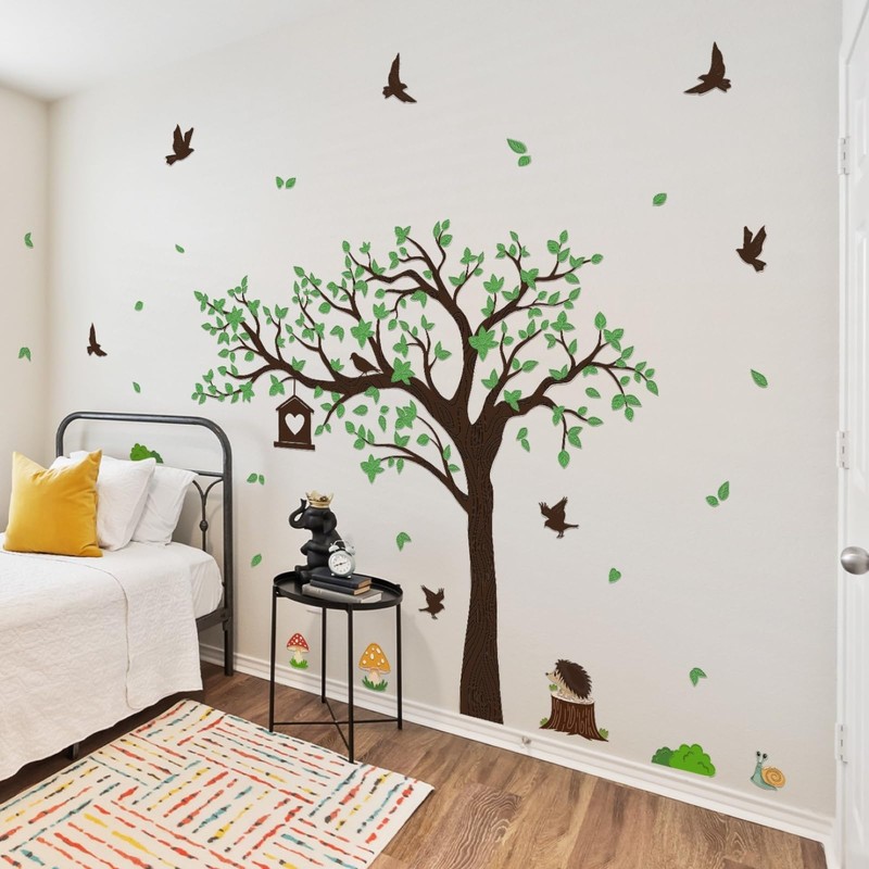 Large Tree Wall Stickers Famliy Trees Wall Decals with Green