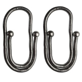 KXLife Curtain Tiebacks Clips, Decorative Drapes Holdbacks, Handmade Metal Rope Tiebacks, Creative Window Drapes Twist Tie Backs, Curtain Holders(Black, 2 Pack)