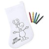 Pack of 20 Christmas Stockings for Kids Colouring - Includes 5 Waxes Per Sock - White