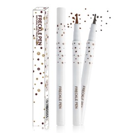 Erinde 2PCS Liquid Freckle Pen Waterproof, Natural Lifelike Fake Face Freckles Makeup, Long Lasting Quick Dry Faux Freckle Stamp Soft Dot Sopt Freck Pen, 03 Dark & 04 Espresso