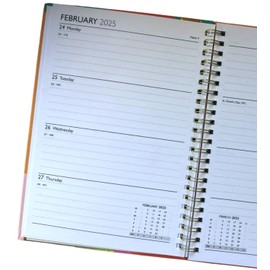 2025 A5 Spiral Bound Week To View Diary WTV Planner Non Scratch Paper Diary (Green)