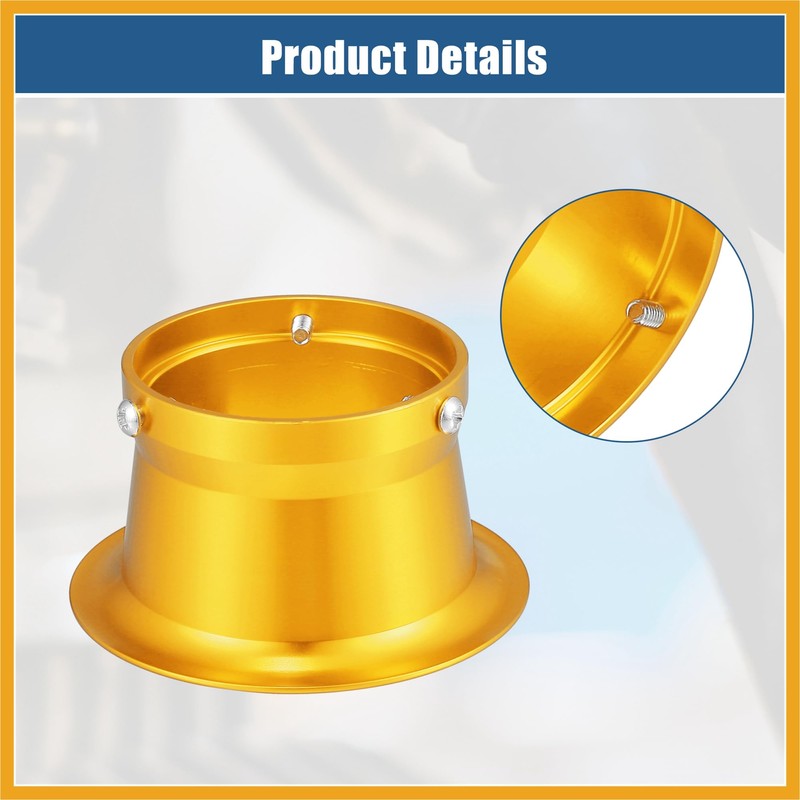 Partuto 55mm 2.17inch Motorcycle Velocity Stack Aluminum Alloy Gold Tone