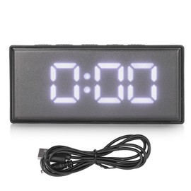 Digital Clock Energy Saving Backlight LED Mirror Digital Display Electronic Alarm Clock for Dormitory Home Bedroom White